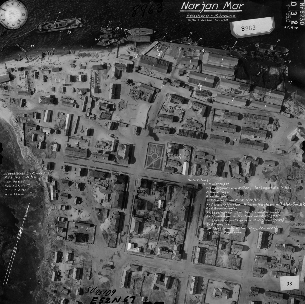 Немецкая аэрофотосъемка Нарьян-Мара 1943 года Немецкая аэрофотосъемка Нарьян-Мара 1943 года