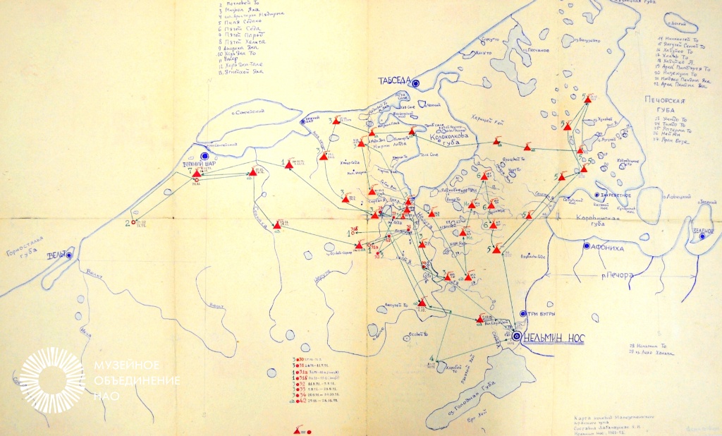 Лабанаускас К.И. Карта-схема кочевий Малоземельского Красного чума. 1969-1971 гг..jpg Лабанаускас К.И. Карта-схема кочевий Малоземельского Красного чума. 1969-1971 гг..jpg